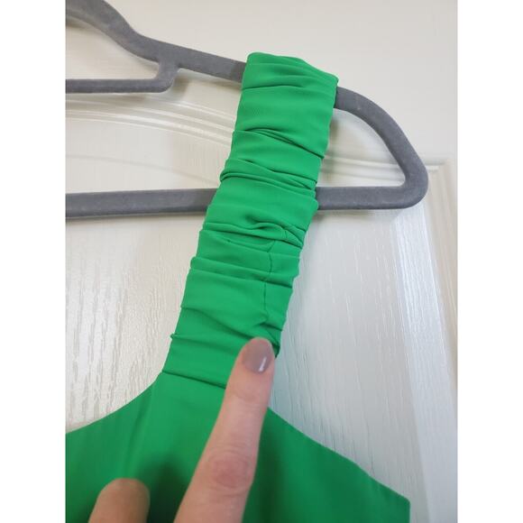 Amanda Uprichard Nicolia Grass Green Sleeveless Tiered Ruffle Mini Dress, Small - Picture 9 of 13